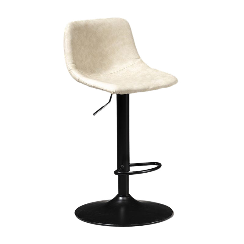 Contemporary Liftable Bar-stool Low Back Bar Stool with Metal Legs