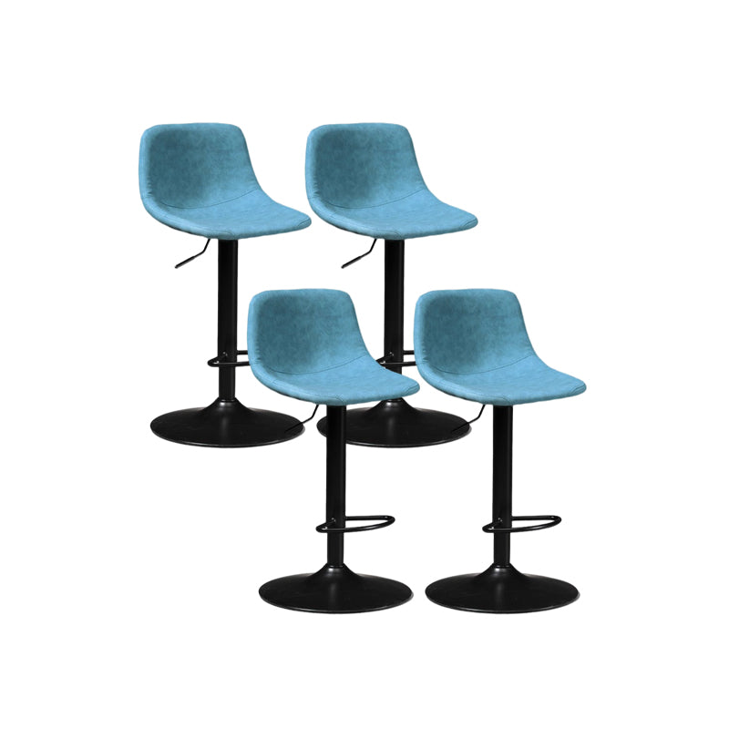 Contemporary Liftable Bar-stool Low Back Bar Stool with Metal Legs