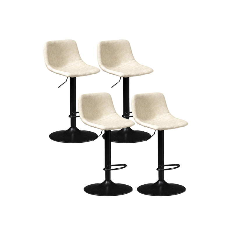 Contemporary Liftable Bar-stool Low Back Bar Stool with Metal Legs
