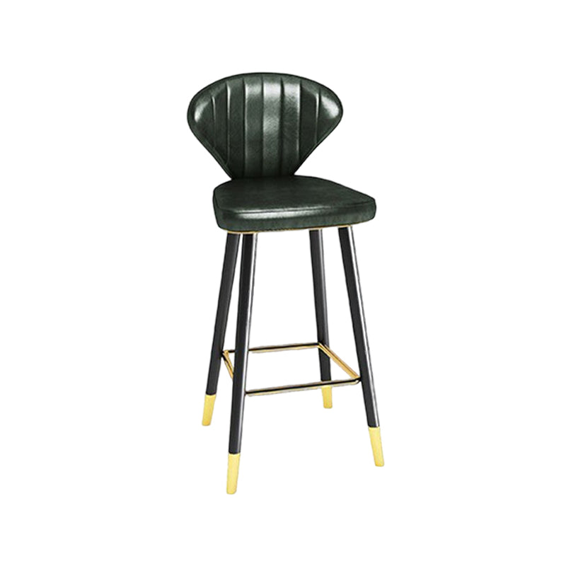 Nordic Glam Style Bar-stool PU Leather Counter Bar Stool with Metal Legs