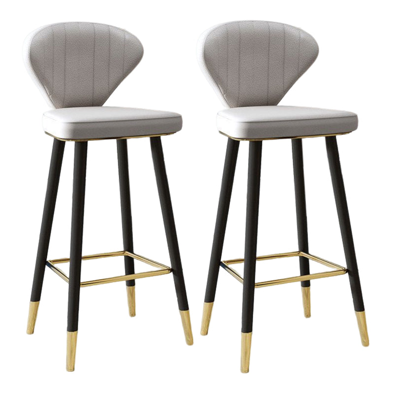Nordic Glam Style Bar-stool PU Leather Counter Bar Stool with Metal Legs