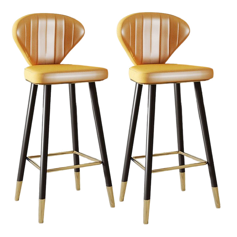 Nordic Glam Style Bar-stool PU Leather Counter Bar Stool with Metal Legs