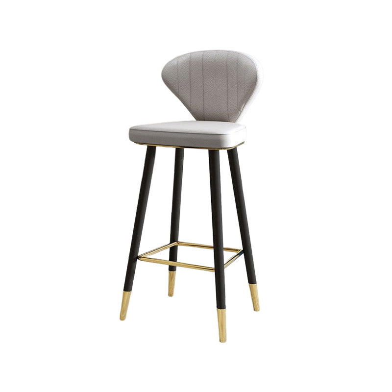 Nordic Glam Style Bar-stool PU Leather Counter Bar Stool with Metal Legs