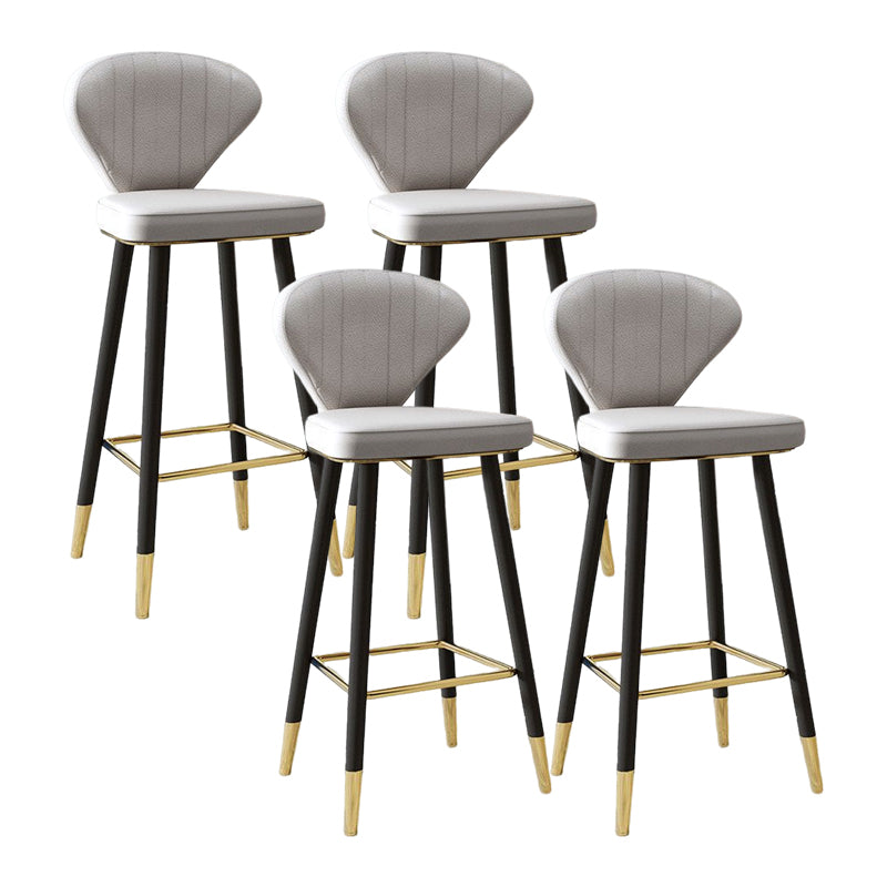 Nordic Glam Style Bar-stool PU Leather Counter Bar Stool with Metal Legs