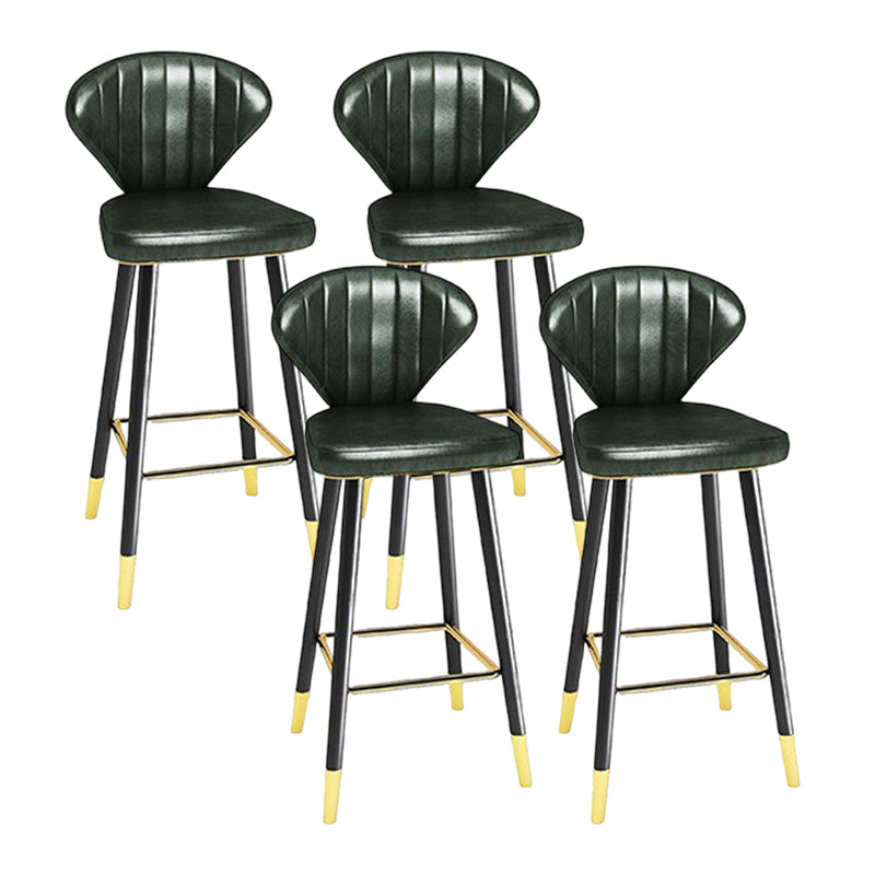 Nordic Glam Style Bar-stool PU Leather Counter Bar Stool with Metal Legs