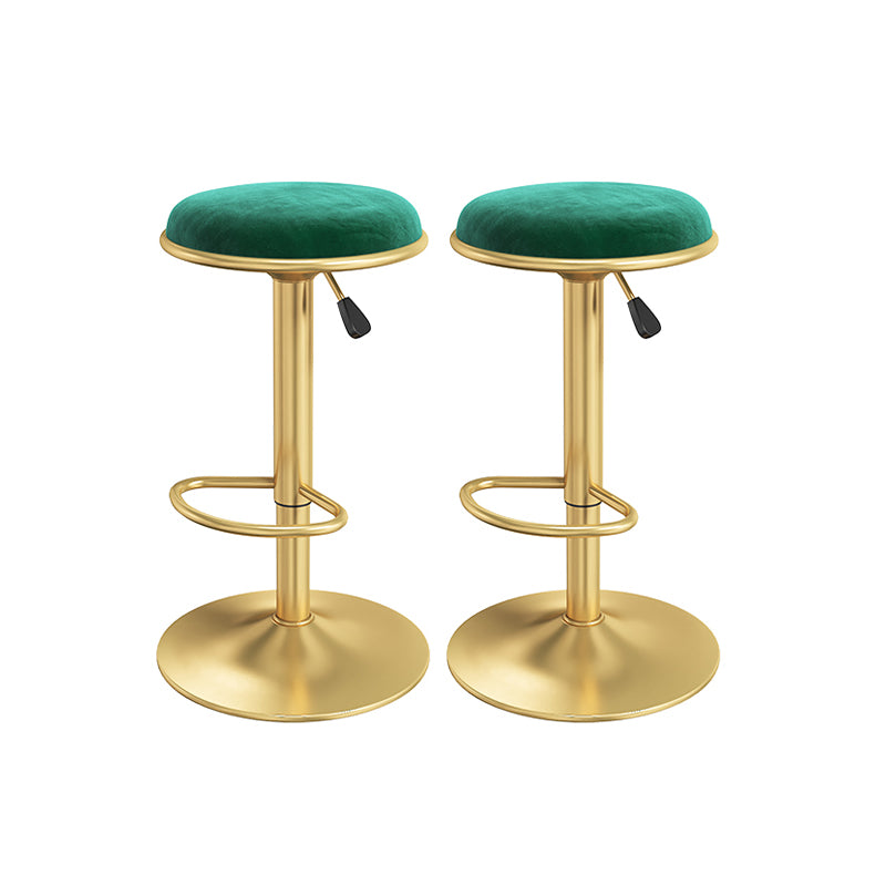 Scandinavian Design Upholstered Bar Stools with Fabric Round Stools with Footrest