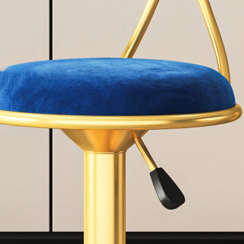 Scandinavian Design Upholstered Bar Stools with Fabric Round Stools with Footrest
