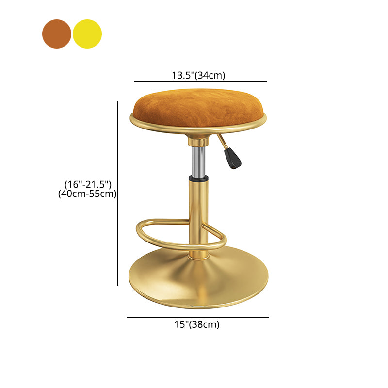 Scandinavian Design Upholstered Bar Stools with Fabric Round Stools with Footrest