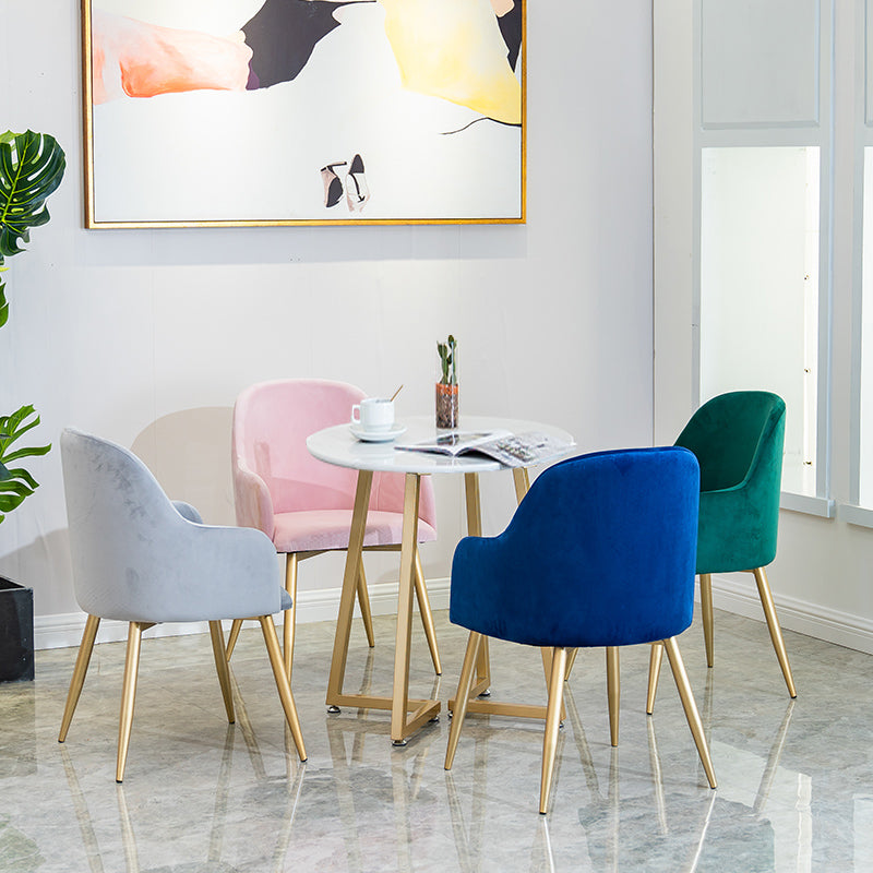 Glam Style Round Dining Room Table Set 1/3/4/5 Pieces Dining Set
