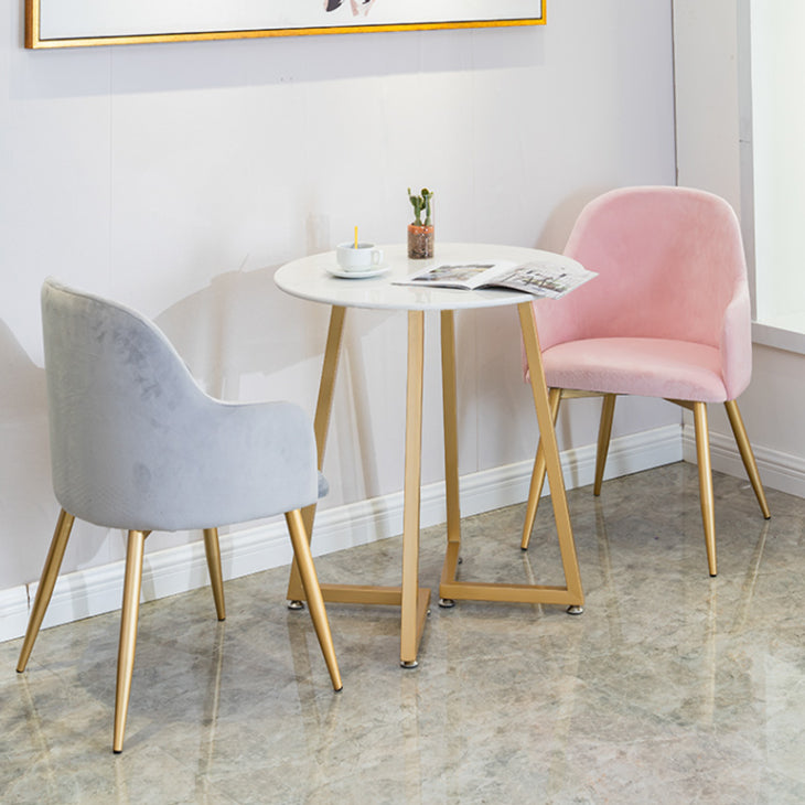 Glam Style Round Dining Room Table Set 1/3/4/5 Pieces Dining Set