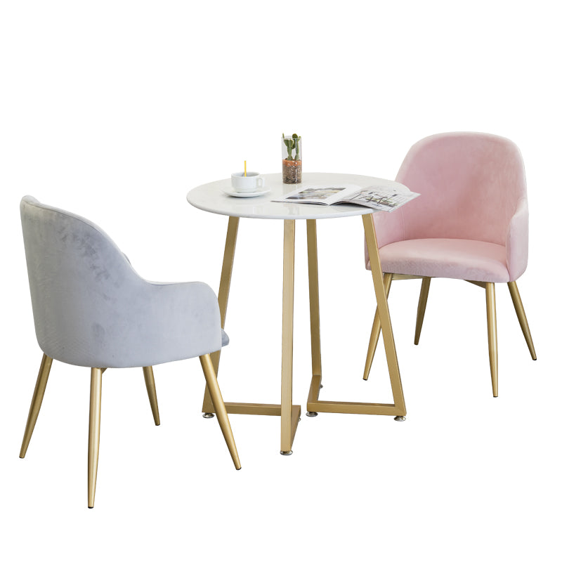 Glam Style Round Dining Room Table Set 1/3/4/5 Pieces Dining Set
