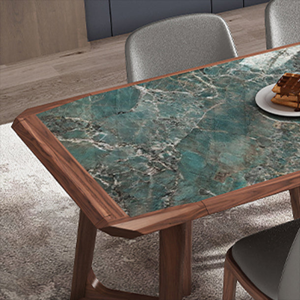 Designer Style Sintered Stone Dining Set Rectangle 1/4/5/7 Pieces Wooden Table with Chairs