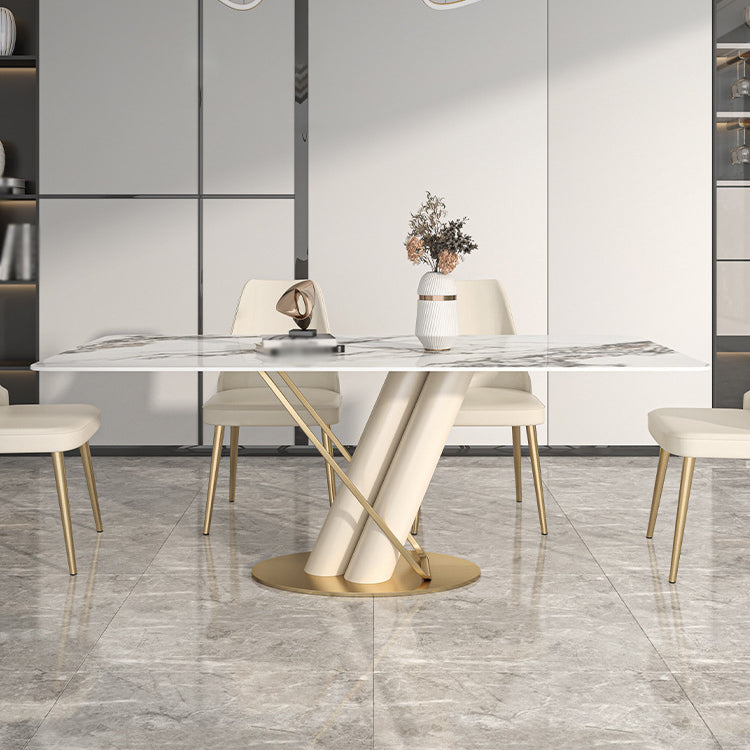 Luxury Sintered Stone Top Dining Set 1/2/5/6/7 Pieces Rectangle Kitchen Table with Chairs