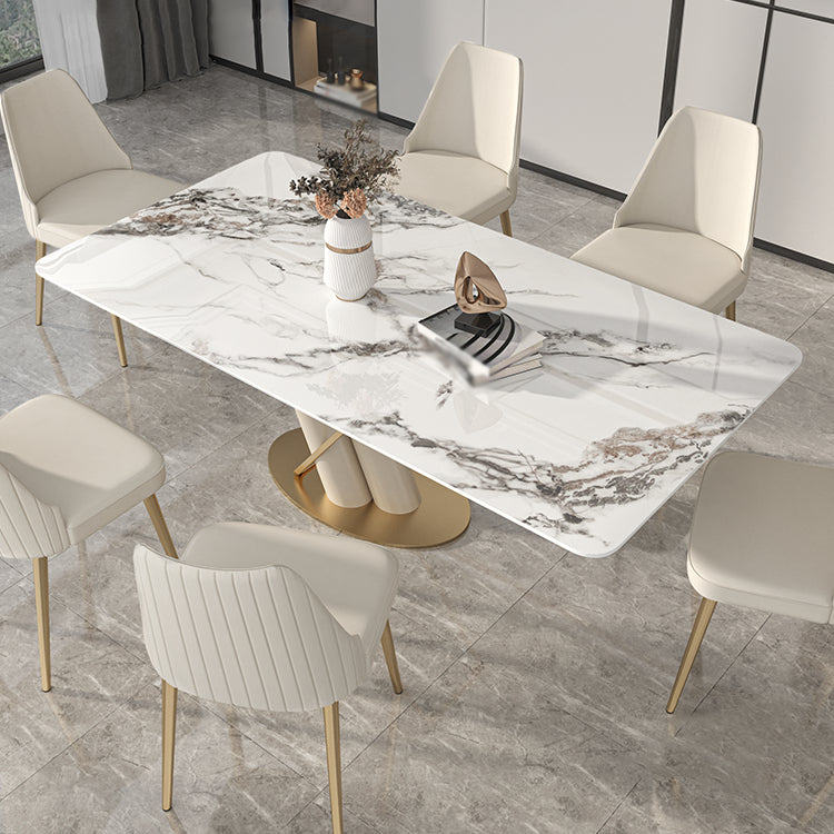 Luxury Sintered Stone Top Dining Set 1/2/5/6/7 Pieces Rectangle Kitchen Table with Chairs