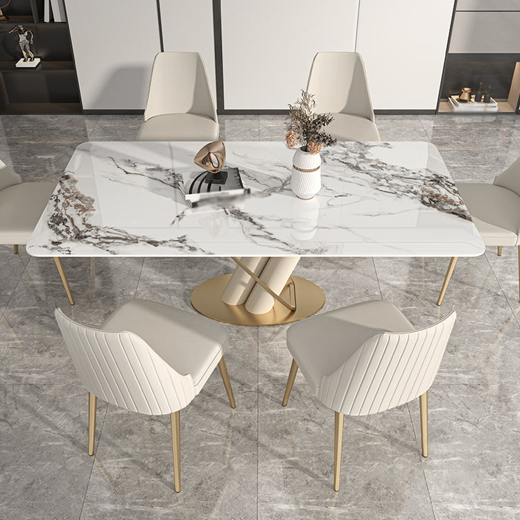 Luxury Sintered Stone Top Dining Set 1/2/5/6/7 Pieces Rectangle Kitchen Table with Chairs