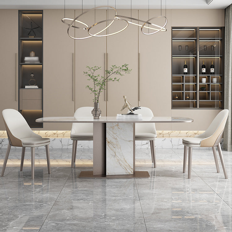Luxury Sintered Stone Top Dining Set 1/2/5/6/7 Pieces Rectangle Dining Table with Chairs