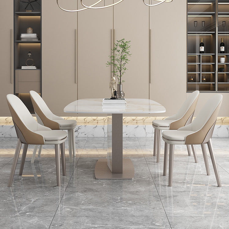 Luxury Sintered Stone Top Dining Set 1/2/5/6/7 Pieces Rectangle Dining Table with Chairs