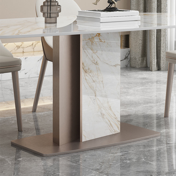 Luxury Sintered Stone Top Dining Set 1/2/5/6/7 Pieces Rectangle Dining Table with Chairs