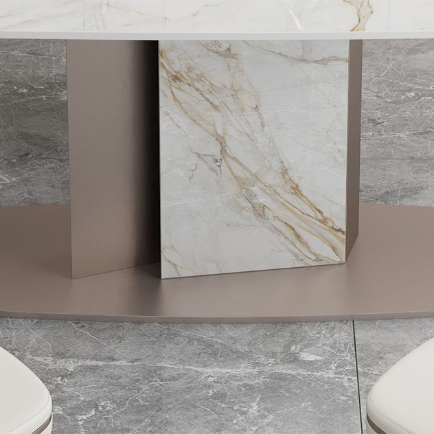 Luxury Sintered Stone Top Dining Set 1/2/5/6/7 Pieces Rectangle Dining Table with Chairs
