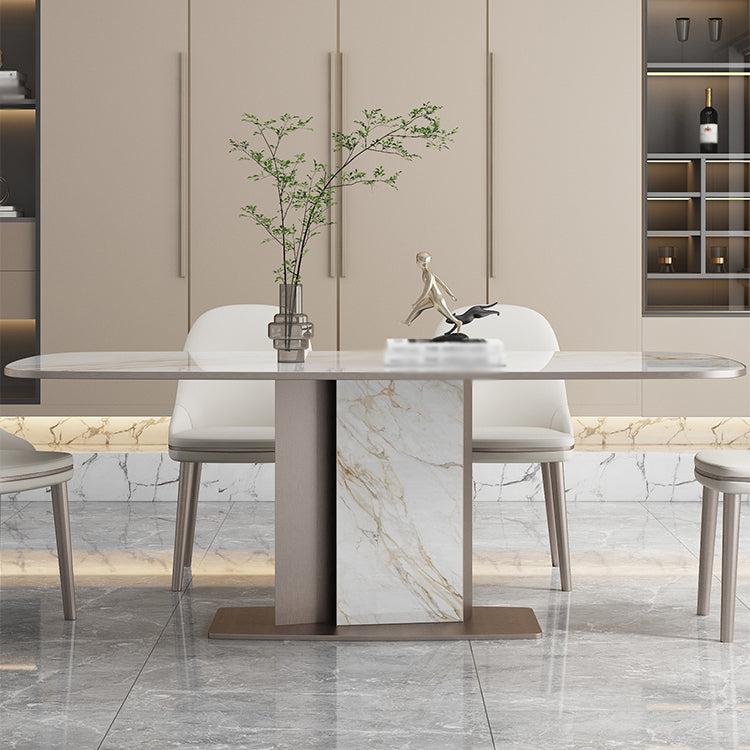 Luxury Sintered Stone Top Dining Set 1/2/5/6/7 Pieces Rectangle Dining Table with Chairs