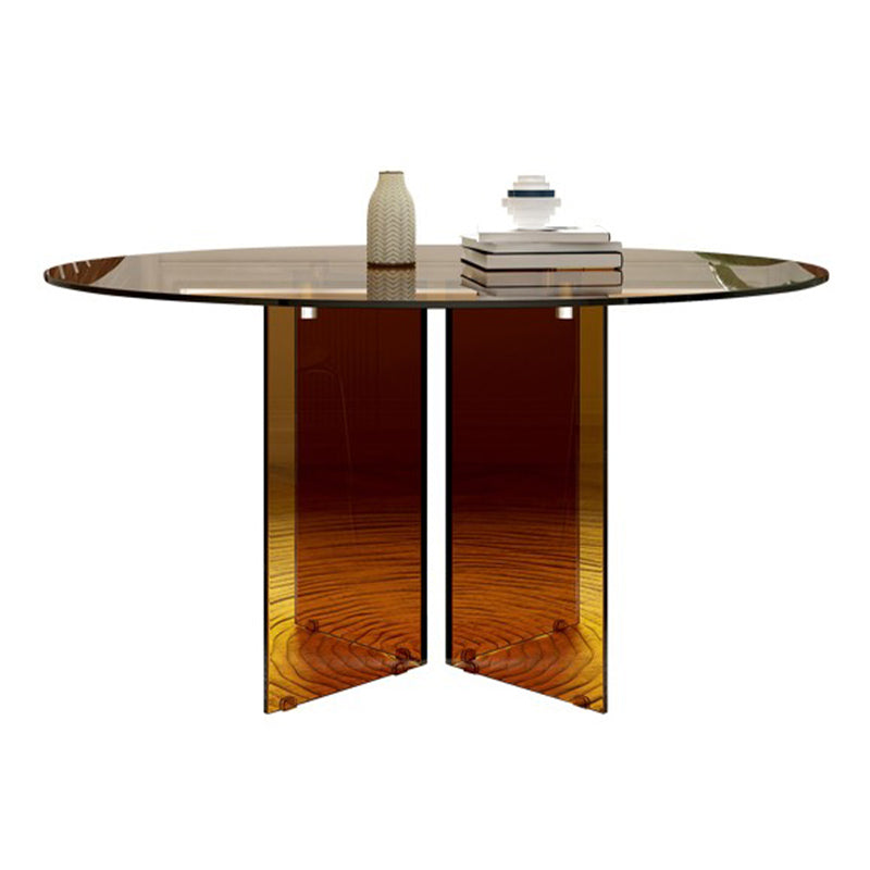Round Glass Dining Table Modern Style Dining Table for Home Use