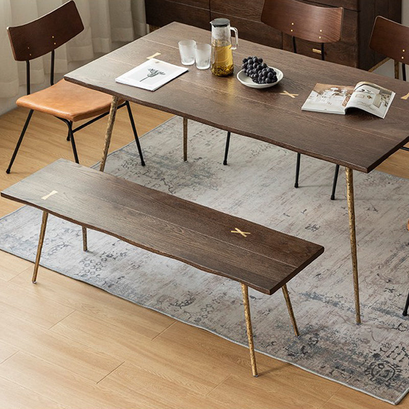 Traditional Luxury Rectangle Dining Site Table Solid Wood Furniture with 4-foot