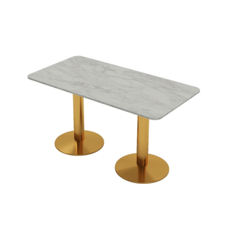 Sintered Stone Dining Table Traditional Luxury Dining Table with Gold Base