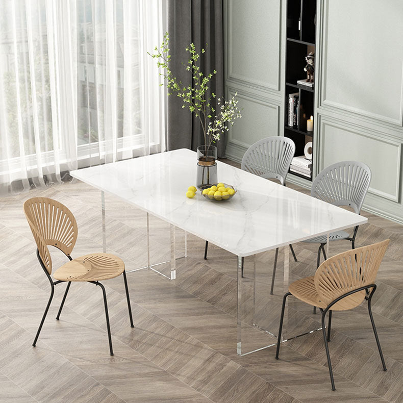 Stone Top Table Traditional Luxury Dining Table with Double Pedestal Base