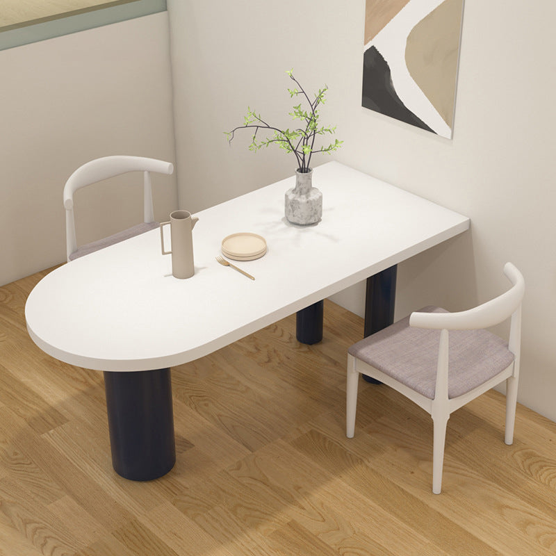 Wood Top Dining Table with 3 Legs Modern Simple Table for Restaurant