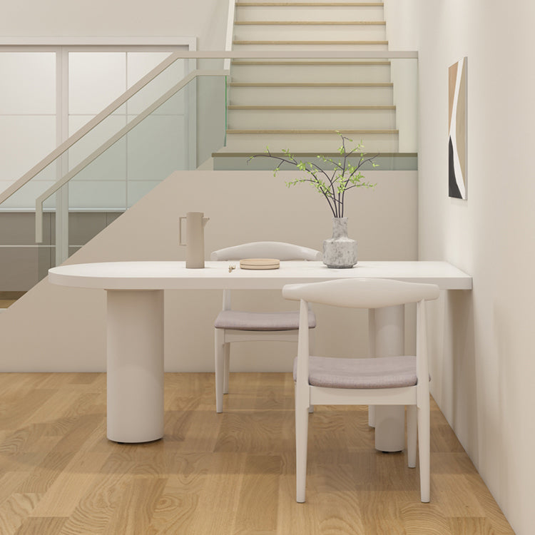 Wood Top Dining Table with 3 Legs Modern Simple Table for Restaurant