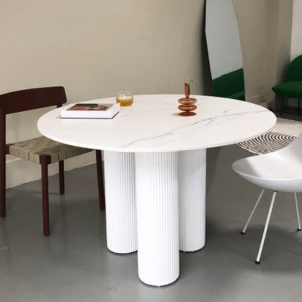 Modern Casual Dining Table Round Top Dinner Table Kitchen Home
