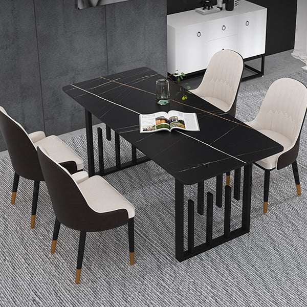 Traditional Luxury Dining Table Metal Double Pedestal Rectangle Counter Dining Table