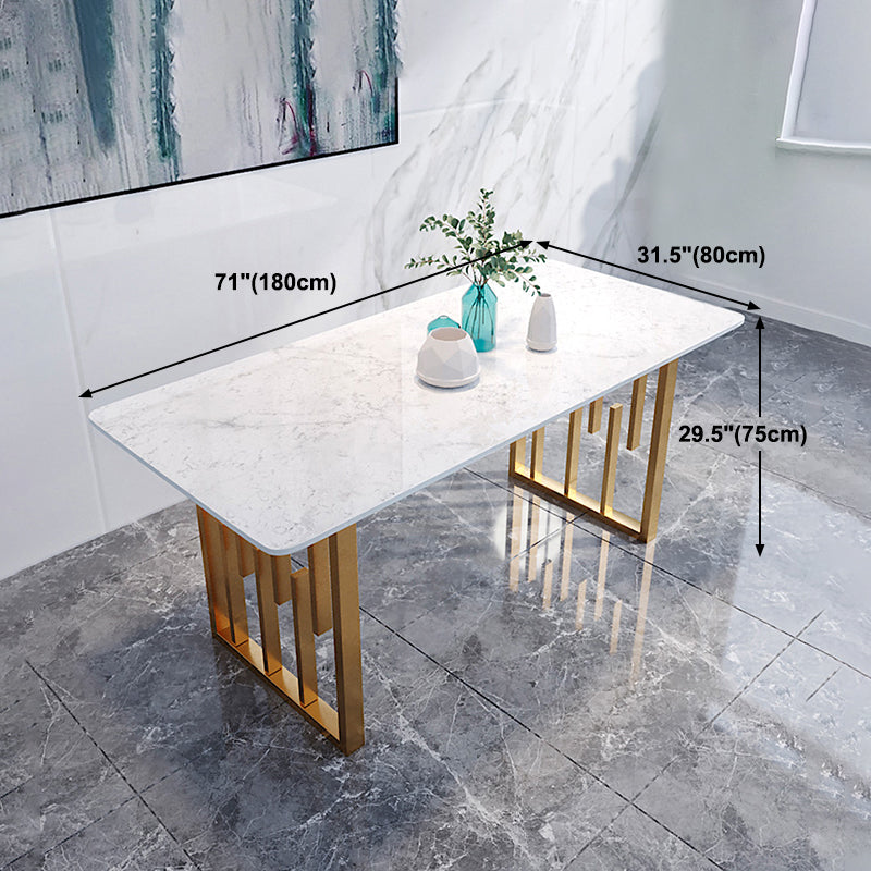 Traditional Luxury Dining Table Metal Double Pedestal Rectangle Counter Dining Table