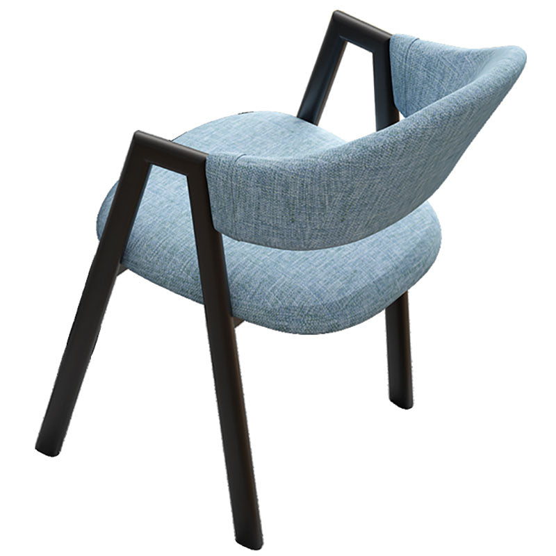 Modern Style Iron Arm Chair Open Back Dining Side Chair with Upholstered