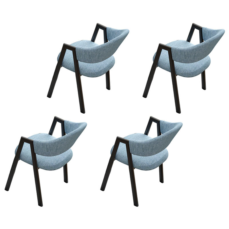 Modern Style Iron Arm Chair Open Back Dining Side Chair with Upholstered