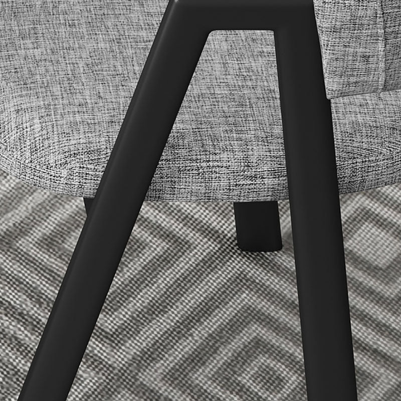 Modern Style Iron Arm Chair Open Back Dining Side Chair with Upholstered