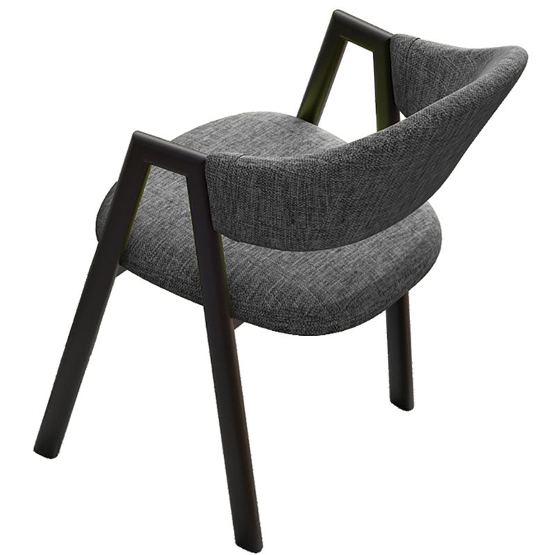 Modern Style Iron Arm Chair Open Back Dining Side Chair with Upholstered