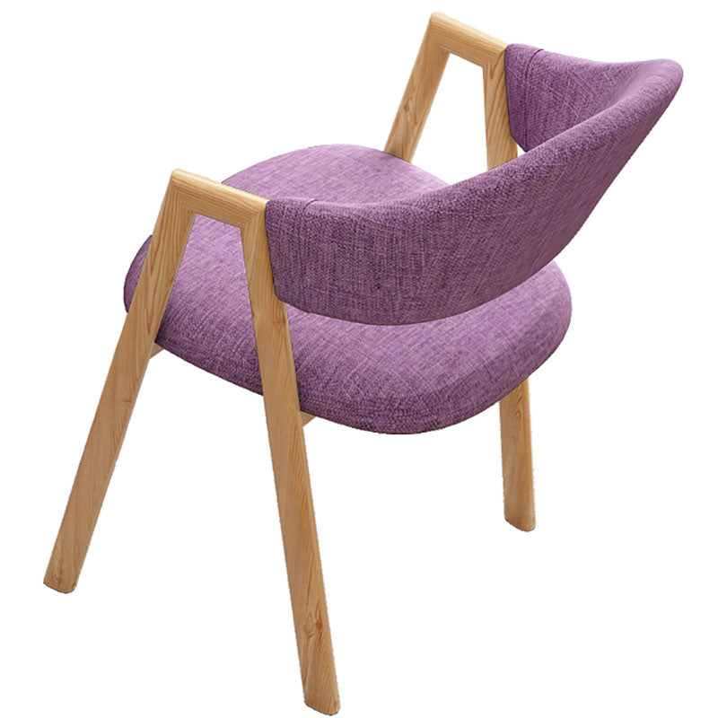 Modern Style Iron Arm Chair Open Back Dining Side Chair with Upholstered