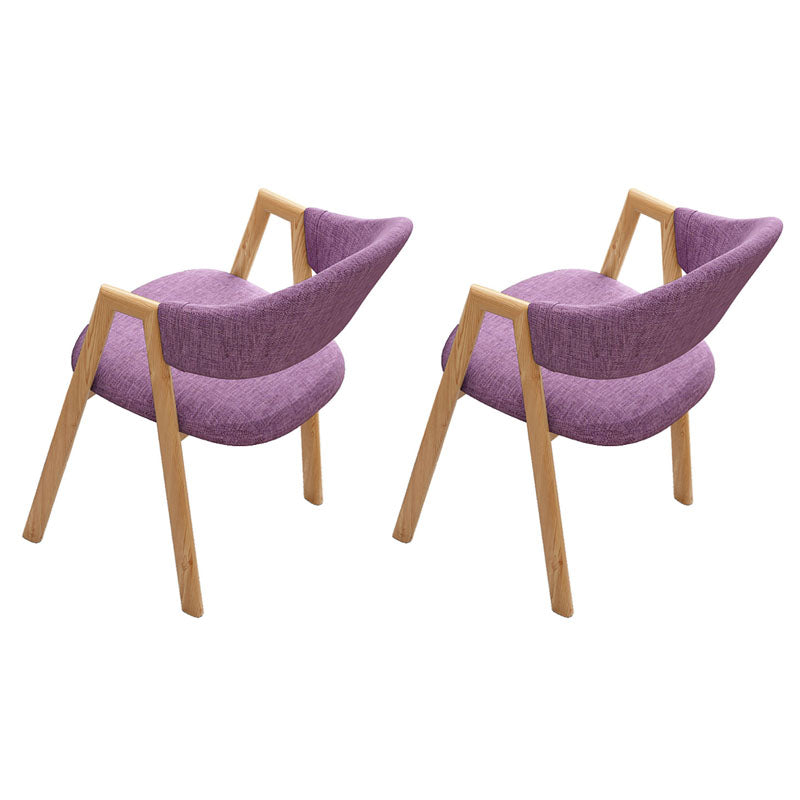 Modern Style Iron Arm Chair Open Back Dining Side Chair with Upholstered