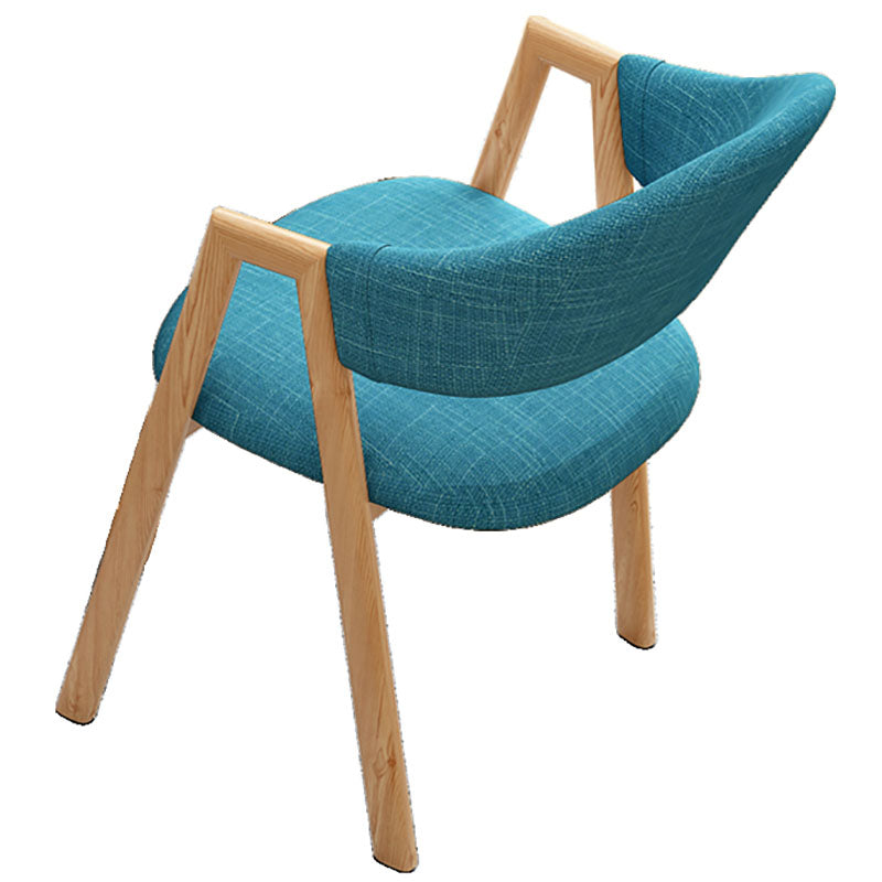 Modern Style Iron Arm Chair Open Back Dining Side Chair with Upholstered