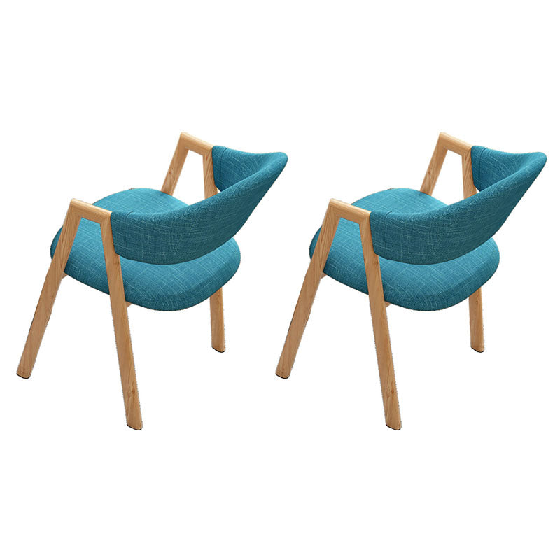 Modern Style Iron Arm Chair Open Back Dining Side Chair with Upholstered