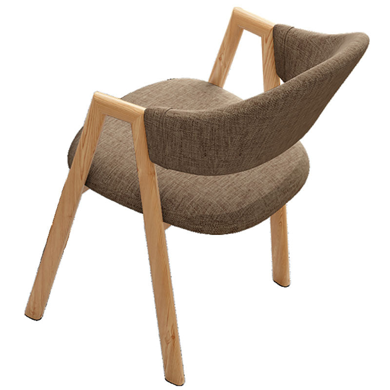 Modern Style Iron Arm Chair Open Back Dining Side Chair with Upholstered