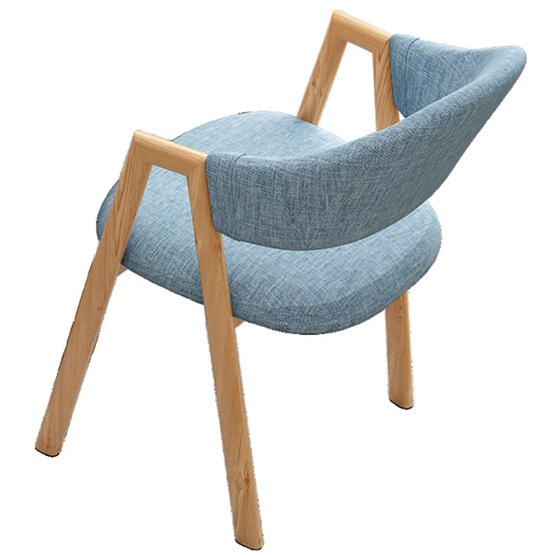 Modern Style Iron Arm Chair Open Back Dining Side Chair with Upholstered