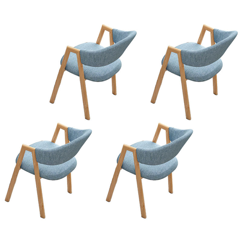 Modern Style Iron Arm Chair Open Back Dining Side Chair with Upholstered
