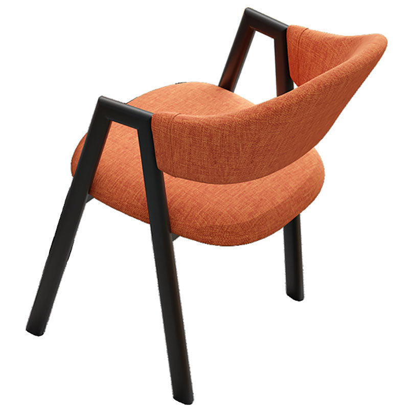 Modern Style Iron Arm Chair Open Back Dining Side Chair with Upholstered