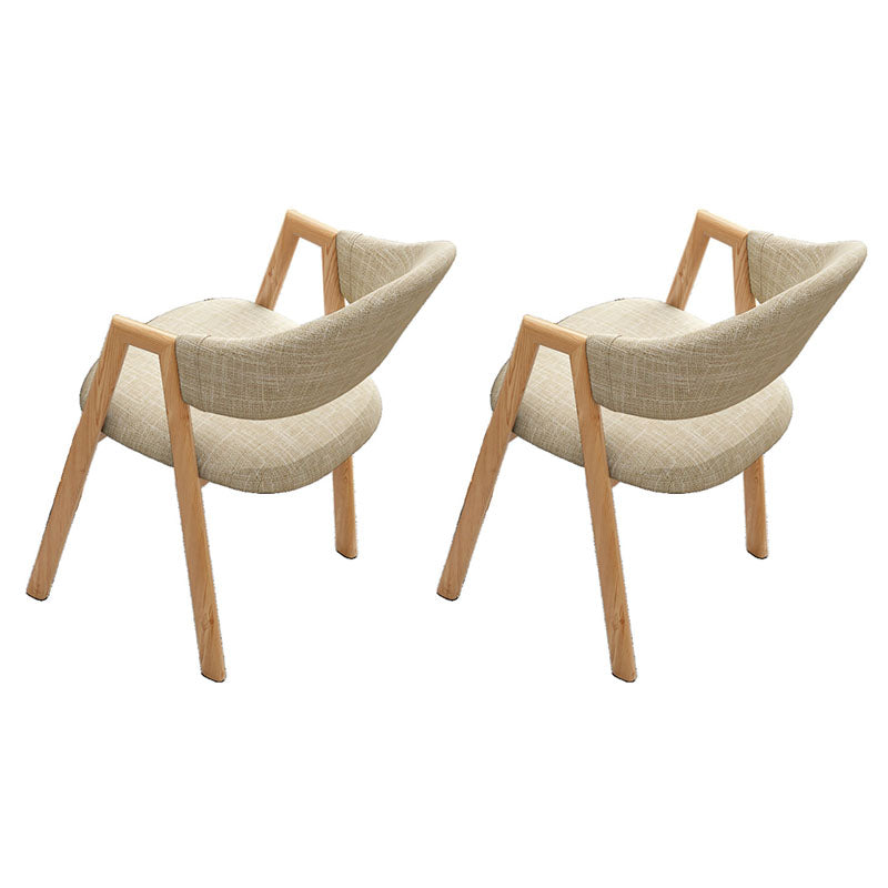 Modern Style Iron Arm Chair Open Back Dining Side Chair with Upholstered