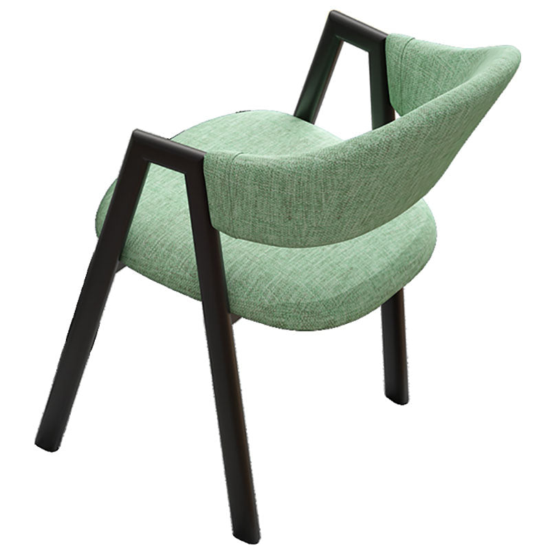Modern Style Iron Arm Chair Open Back Dining Side Chair with Upholstered