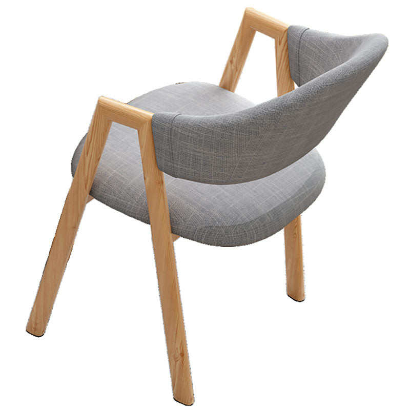 Modern Style Iron Arm Chair Open Back Dining Side Chair with Upholstered