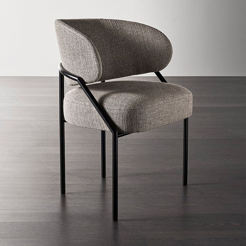 Metal Kitchen and Dining Room Chair Open Back Dining Side Chair in Black