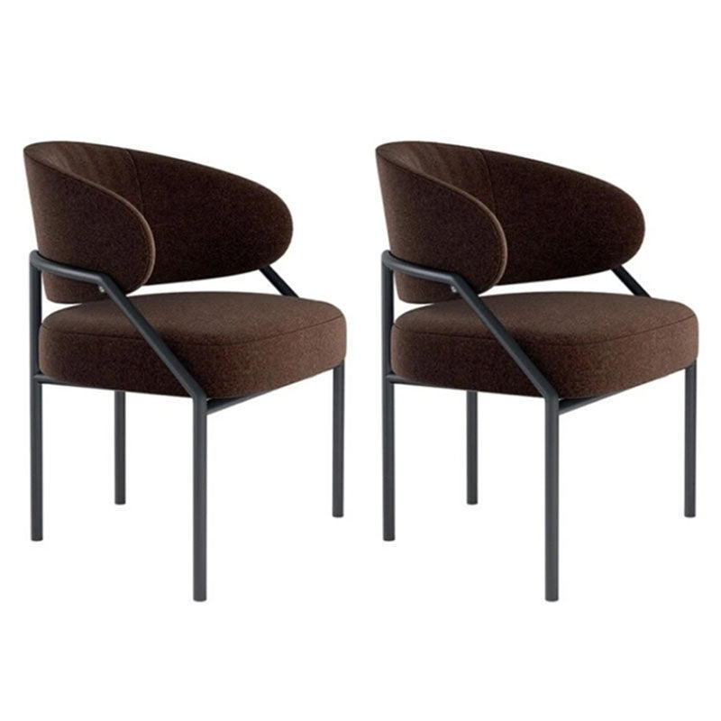Metal Kitchen and Dining Room Chair Open Back Dining Side Chair in Black